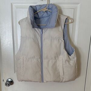 All in Motion Light Gray and Blue Puffer Vest